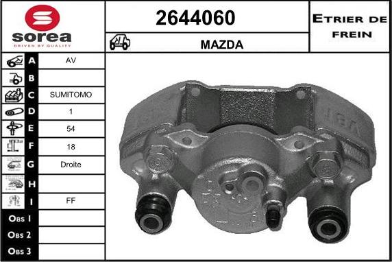 EAI 2644060 - Гальмівний супорт autocars.com.ua