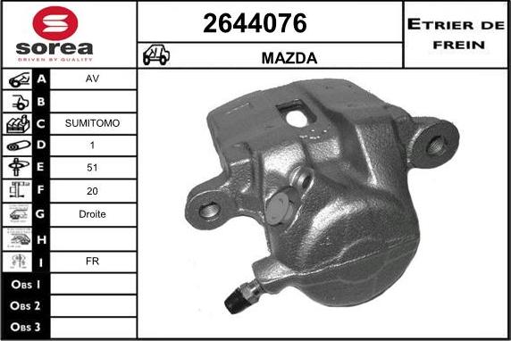 EAI 2644076 - Гальмівний супорт autocars.com.ua