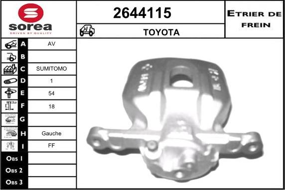 EAI 2644115 - Гальмівний супорт autocars.com.ua