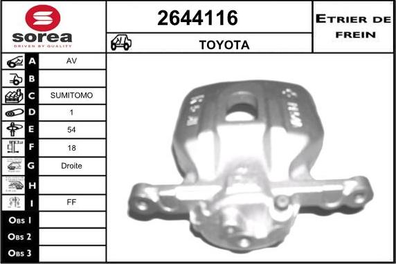 EAI 2644116 - Гальмівний супорт autocars.com.ua