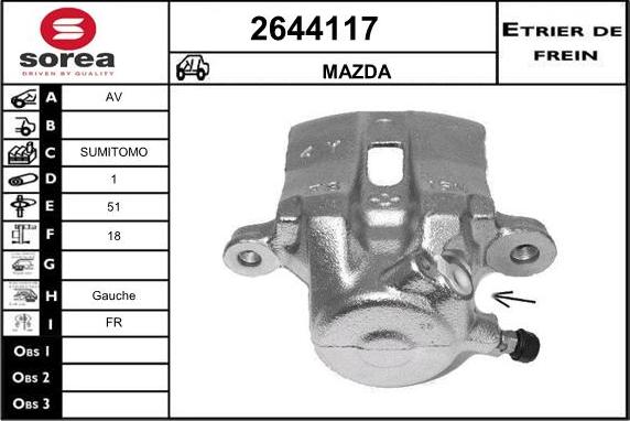 EAI 2644117 - Гальмівний супорт autocars.com.ua