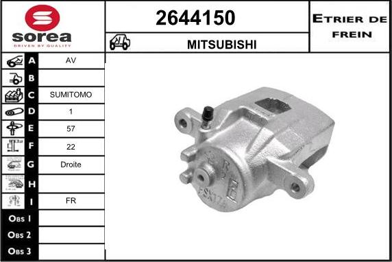 EAI 2644150 - Гальмівний супорт autocars.com.ua