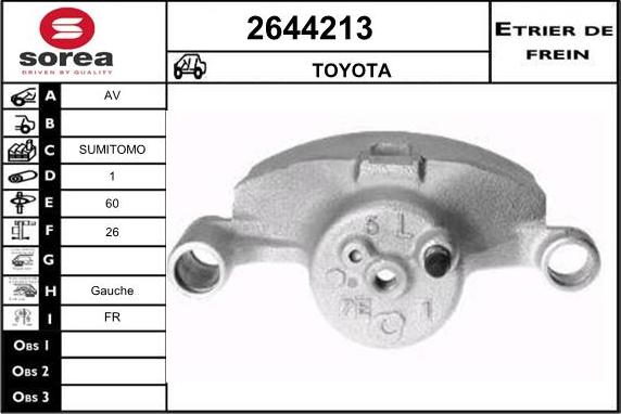 EAI 2644213 - Гальмівний супорт autocars.com.ua