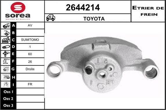 EAI 2644214 - Гальмівний супорт autocars.com.ua