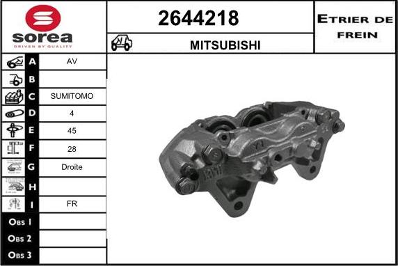 EAI 2644218 - Гальмівний супорт autocars.com.ua