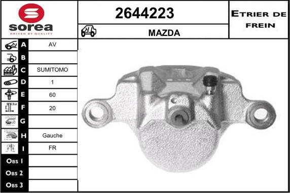 EAI 2644223 - Гальмівний супорт autocars.com.ua