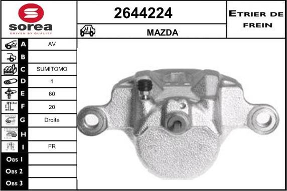 EAI 2644224 - Гальмівний супорт autocars.com.ua