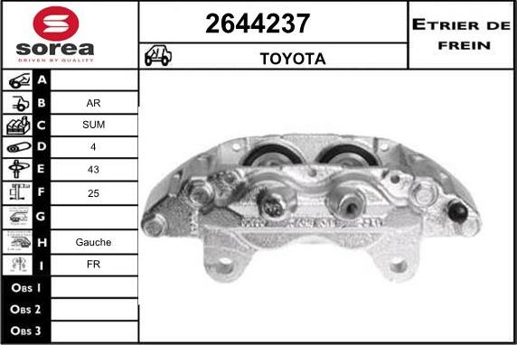 EAI 2644237 - Гальмівний супорт autocars.com.ua