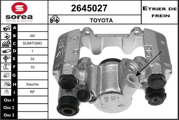 EAI 2645027 - Гальмівний супорт autocars.com.ua