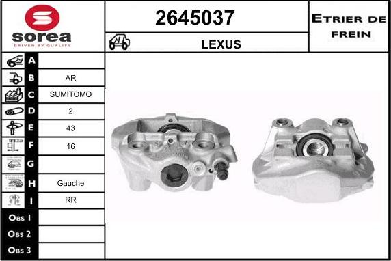 EAI 2645037 - Гальмівний супорт autocars.com.ua