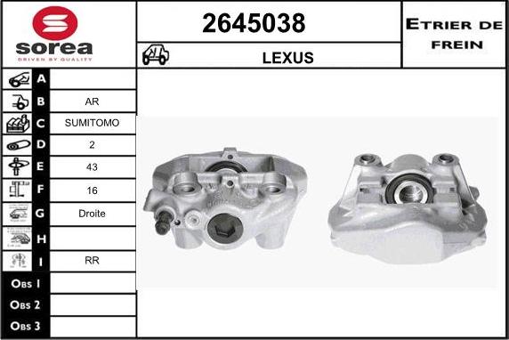 EAI 2645038 - Гальмівний супорт autocars.com.ua