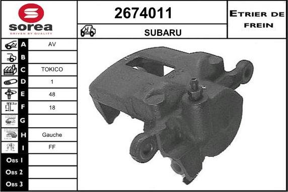 EAI 2674011 - Тормозной суппорт avtokuzovplus.com.ua