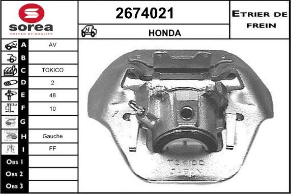 EAI 2674021 - Гальмівний супорт autocars.com.ua