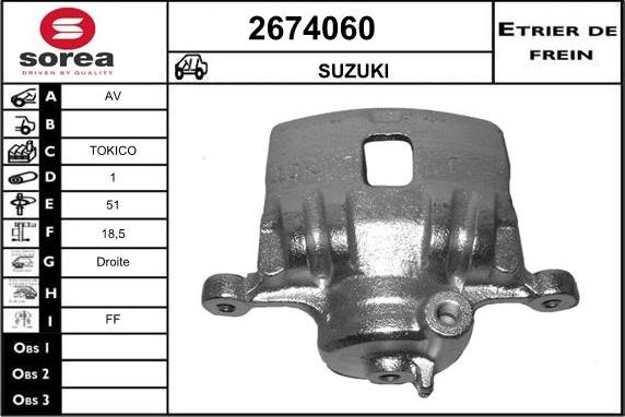 EAI 2674060 - Гальмівний супорт autocars.com.ua