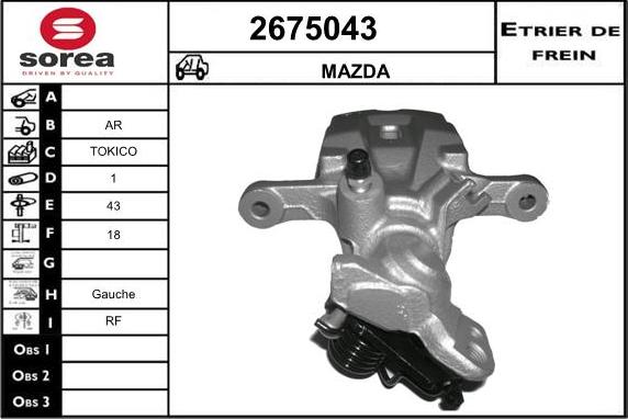 EAI 2675043 - Гальмівний супорт autocars.com.ua