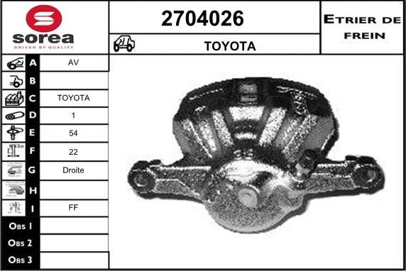 EAI 2704026 - Гальмівний супорт autocars.com.ua