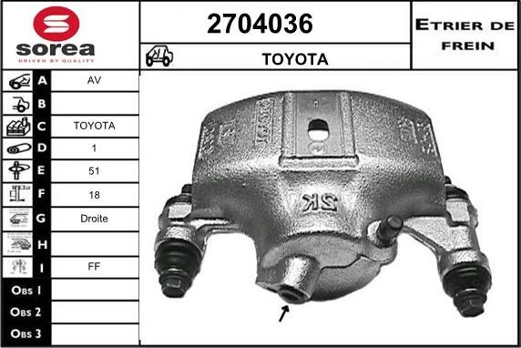 EAI 2704036 - Гальмівний супорт autocars.com.ua