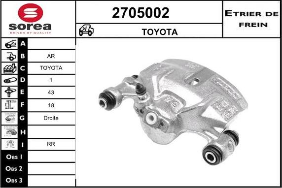 EAI 2705002 - Гальмівний супорт autocars.com.ua