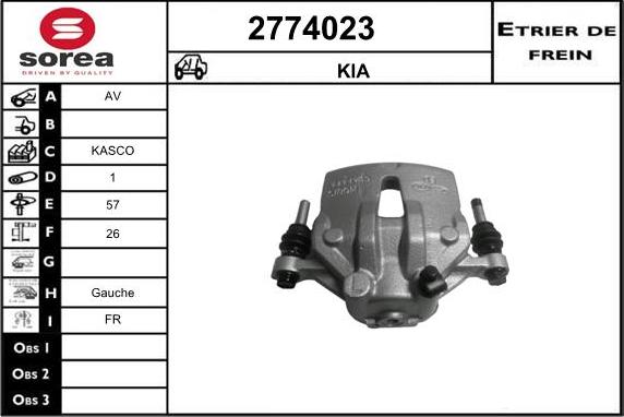 EAI 2774023 - Гальмівний супорт autocars.com.ua