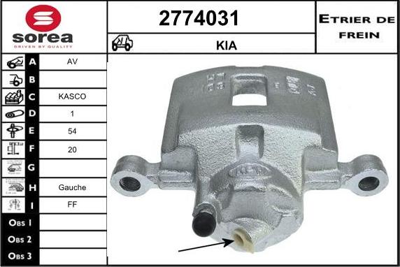 EAI 2774031 - Гальмівний супорт autocars.com.ua