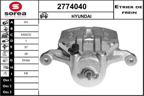 EAI 2774040 - Тормозной суппорт avtokuzovplus.com.ua