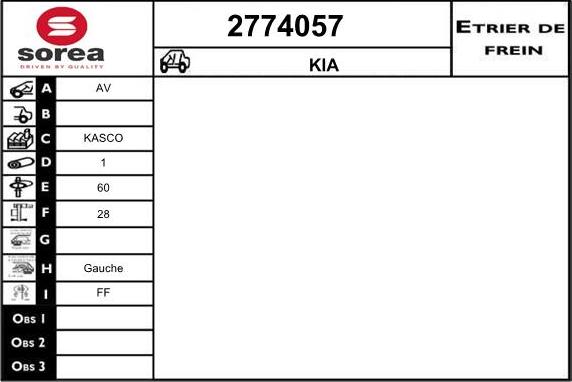 EAI 2774057 - Тормозной суппорт avtokuzovplus.com.ua