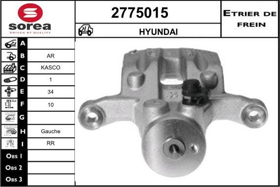 EAI 2775015 - Гальмівний супорт autocars.com.ua