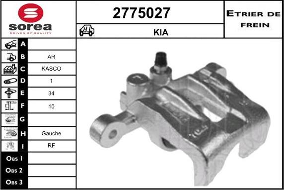 EAI 2775027 - Гальмівний супорт autocars.com.ua