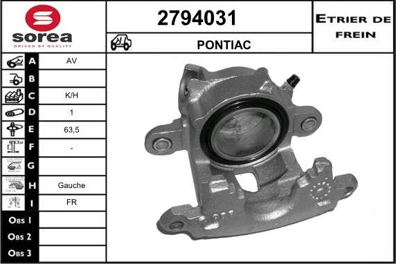 EAI 2794031 - Гальмівний супорт autocars.com.ua