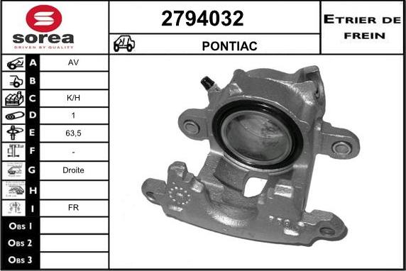 EAI 2794032 - Гальмівний супорт autocars.com.ua