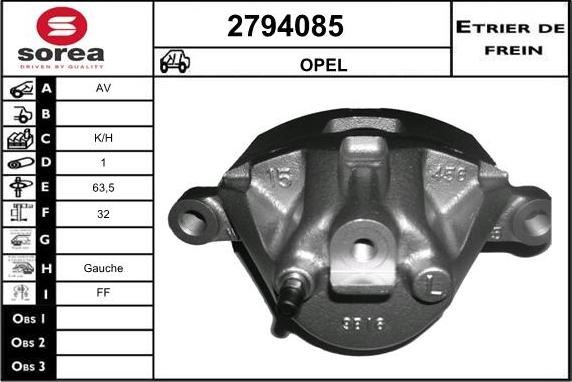 EAI 2794085 - Гальмівний супорт autocars.com.ua