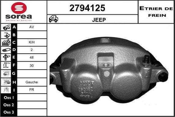 EAI 2794125 - Гальмівний супорт autocars.com.ua