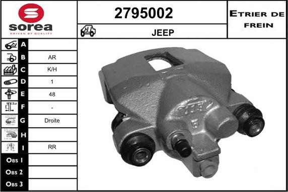 EAI 2795002 - Гальмівний супорт autocars.com.ua