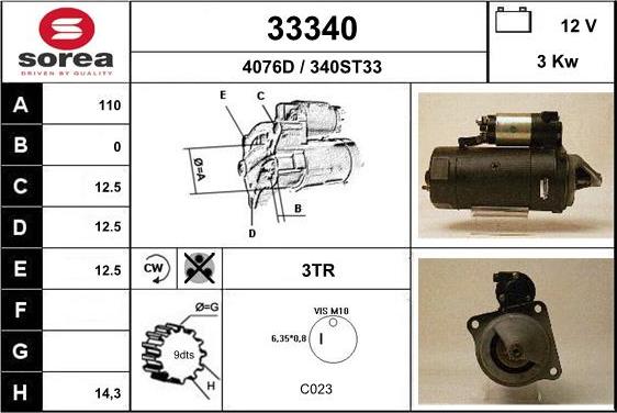 EAI 33340 - Стартер autocars.com.ua