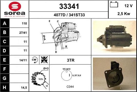 EAI 33341 - Стартер avtokuzovplus.com.ua