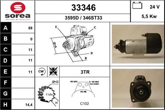 EAI 33346 - Стартер autocars.com.ua