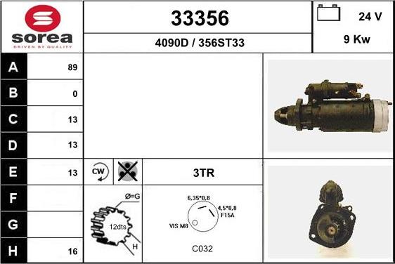 EAI 33356 - Стартер autocars.com.ua