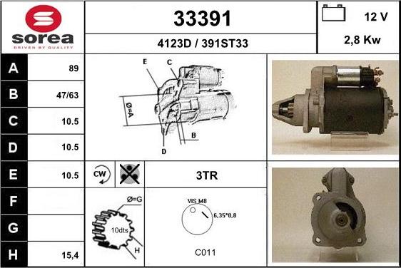 EAI 33391 - Стартер autocars.com.ua