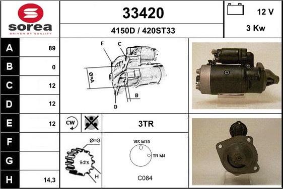 EAI 33420 - Стартер autocars.com.ua