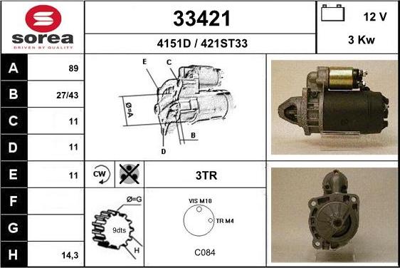 EAI 33421 - Стартер avtokuzovplus.com.ua