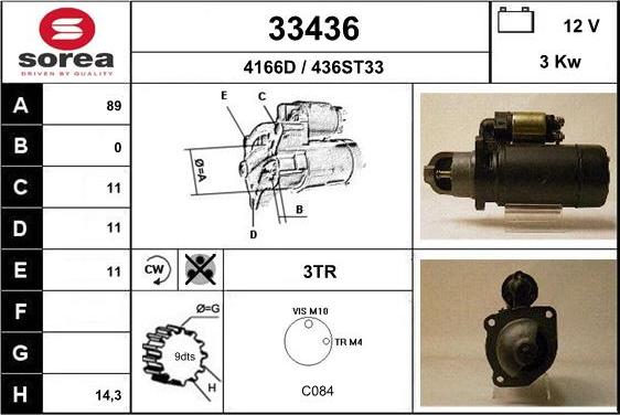 EAI 33436 - Стартер autocars.com.ua