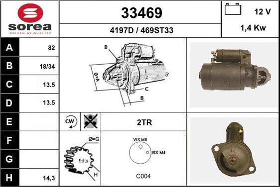 EAI 33469 - Стартер autocars.com.ua