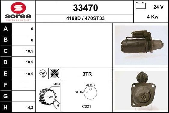 EAI 33470 - Стартер autocars.com.ua