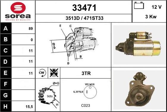 EAI 33471 - Стартер autocars.com.ua