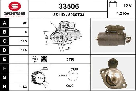 EAI 33506 - Стартер autocars.com.ua