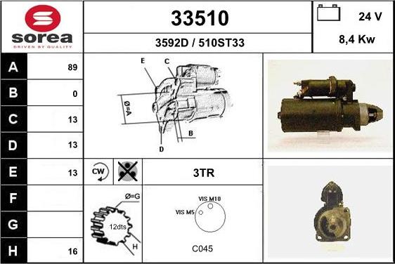 EAI 33510 - Стартер autocars.com.ua