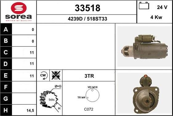 EAI 33518 - Стартер autocars.com.ua