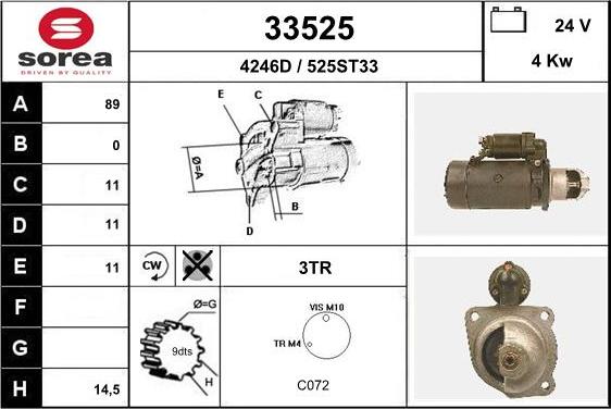 EAI 33525 - Стартер autocars.com.ua