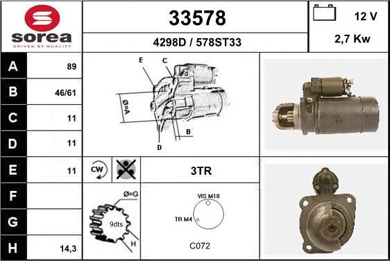 EAI 33578 - Стартер avtokuzovplus.com.ua