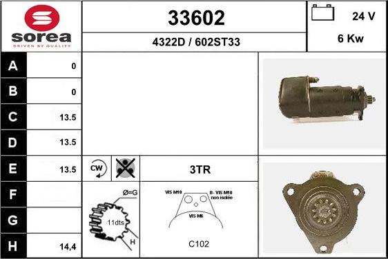 EAI 33602 - Стартер autocars.com.ua